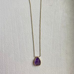 Francesca's Purple Gemstone Gold Chain Necklace